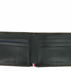 ארנק עור לגבר בצבע חום ובשילוב צבע נייבי TOMMY HILFIGER טומי הילפיגר