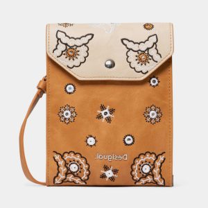 Desigual – תיק צד מלבני בצבע חום בהיר