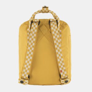 Kanken Mini – תיק קלאסי מיני בצבע צהוב  משובץ