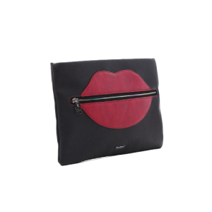 ארנק נשים שחור עם טלאי שפתיים Desigual Macau Figure